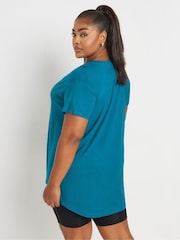 Yours Curve Blue Believe In Yourself Active Top - Image 3 of 5
