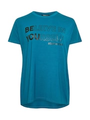 Yours Curve Blue Believe In Yourself Active Top - Image 5 of 5
