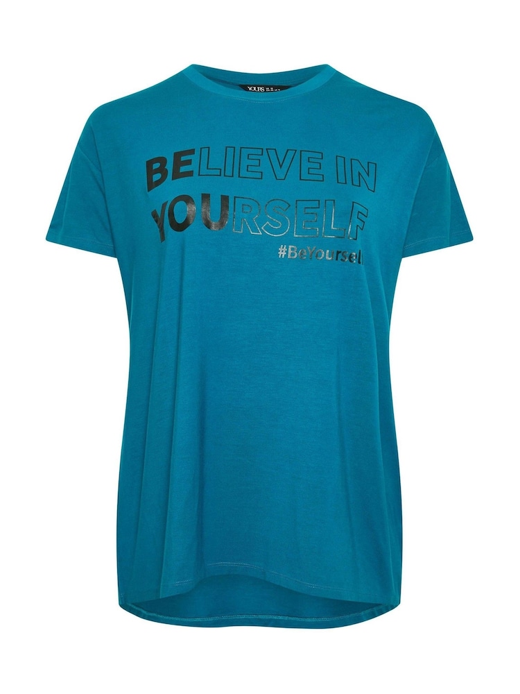 Yours Curve Blue Believe In Yourself Active Top - Image 5 of 5