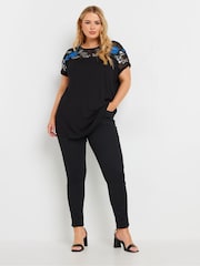 Yours Curve Black Embellished Top - Image 2 of 4