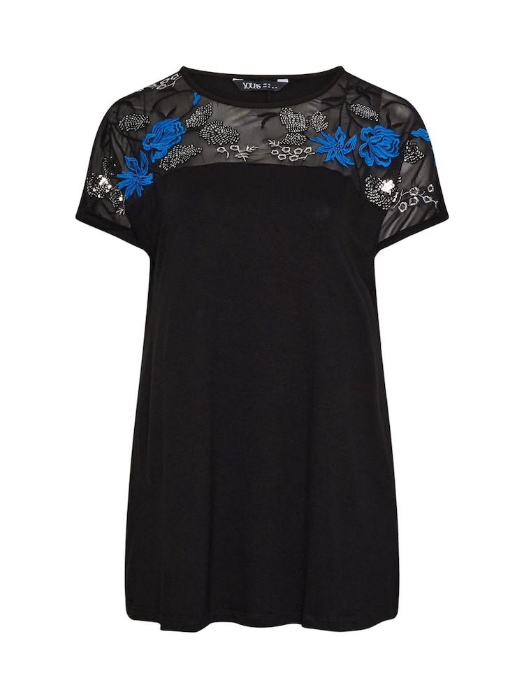 Yours Curve Black Embellished Top - Image 4 of 4