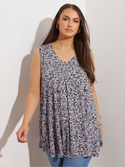 Yours Curve Black Swing Vest Top - Image 1 of 5