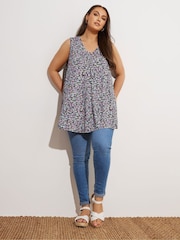 Yours Curve Black Swing Vest Top - Image 2 of 5