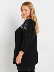 Yours Curve Black Embellished Top - Image 3 of 5