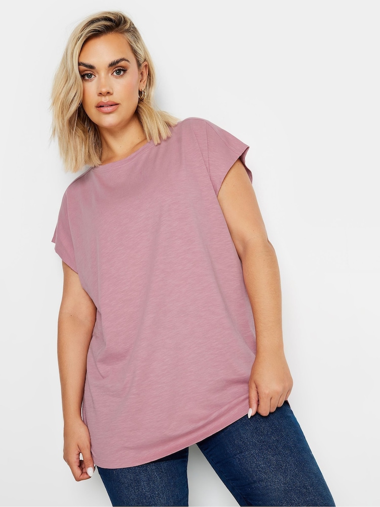 Yours Curve Grown On Slub 100% Cotton T-Shirt - Imagen 1 de 5 Yours Curve Grown On Slub 100% Cotton T-Shirt - Imagen 1 de 5