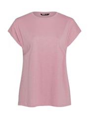 Yours Curve Pink Grown On Slub 100% Cotton T-Shirt - Image 5 of 5