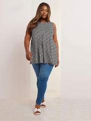 Yours Curve Black Swing Vest Top - Image 3 of 6