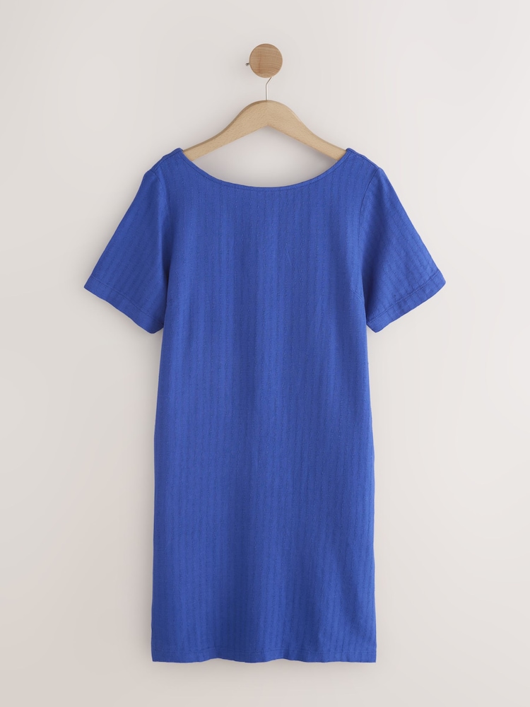 Cobalt Blue Cobo Lined Small Sleeves Solid Dress - Image 1 of 1