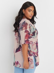 Yours Curve Pink Oversized Mesh Top - Image 3 of 5