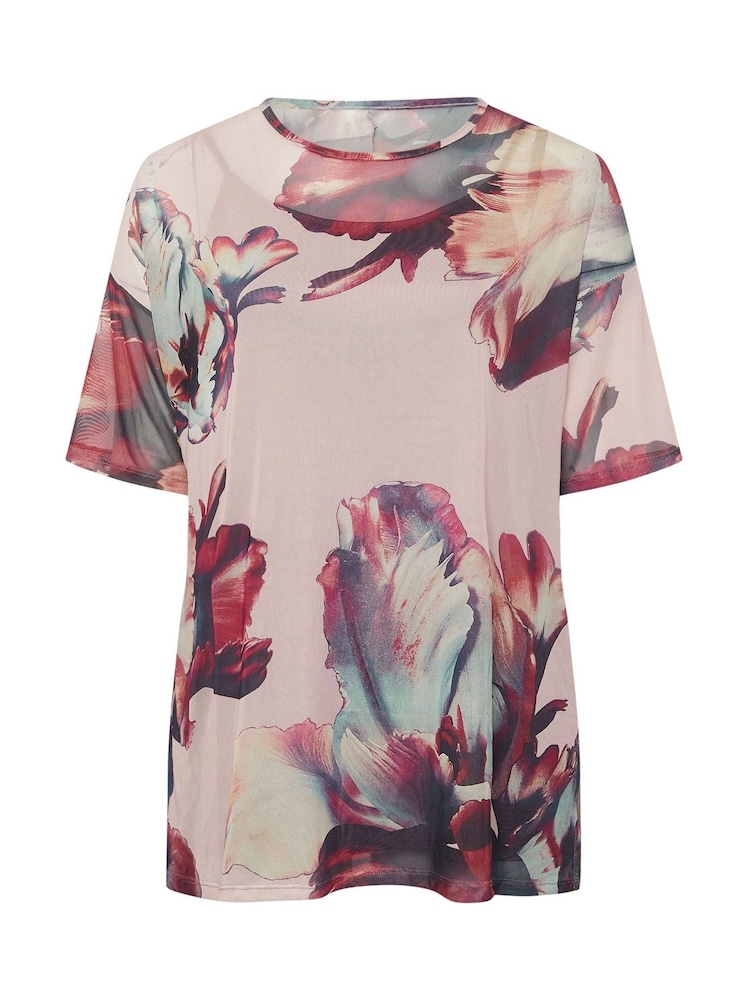 Yours Curve Pink Oversized Mesh Top - Image 5 of 5
