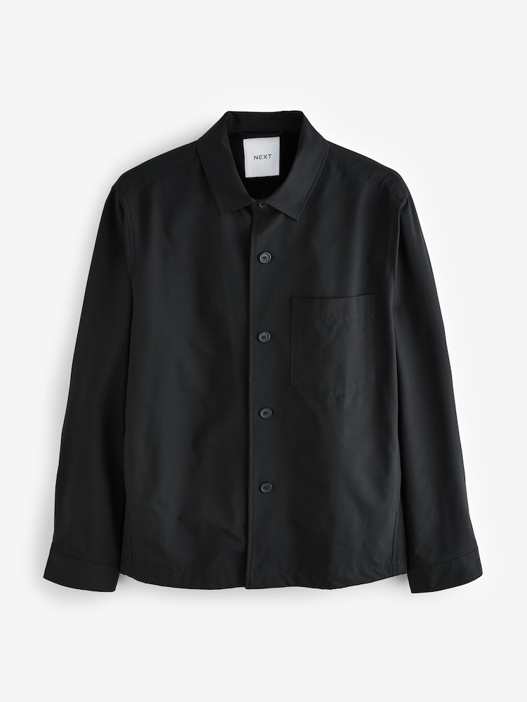 Black Lightweight Stretch Shacket - Image 5 of 9
