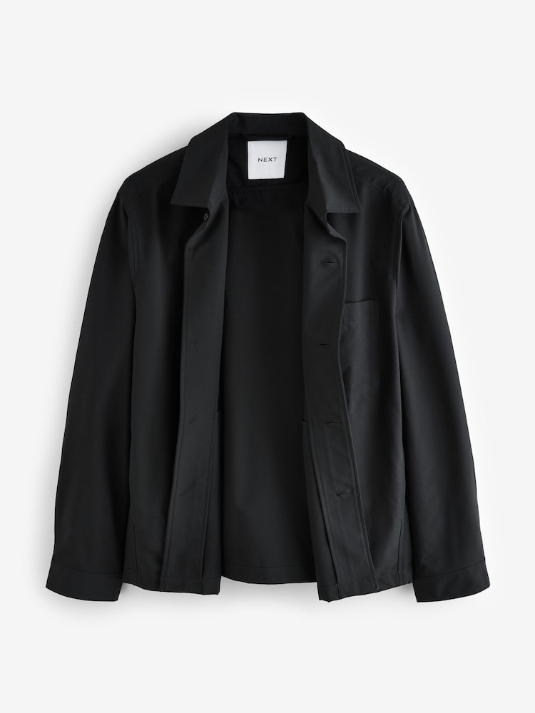 Black Lightweight Stretch Shacket - Image 6 of 9