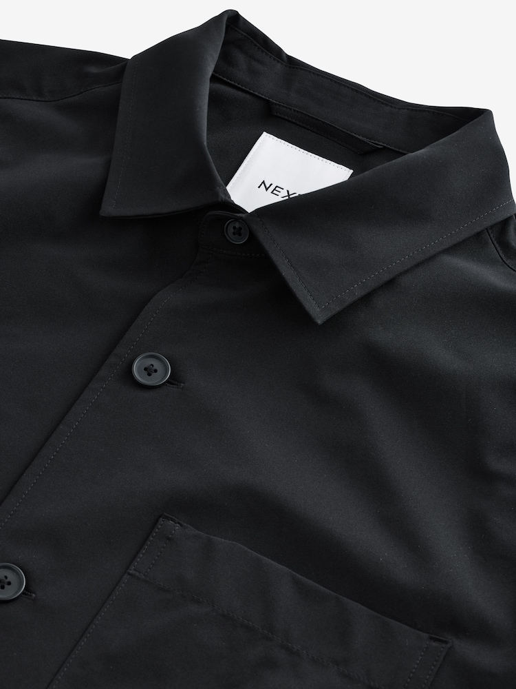 Black Lightweight Stretch Shacket - Image 7 of 9