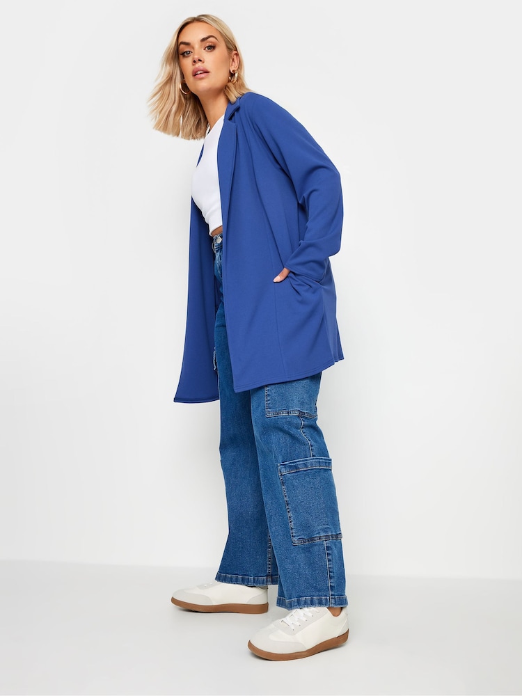Yours Curve Blue Scuba Blazer - Image 2 of 5