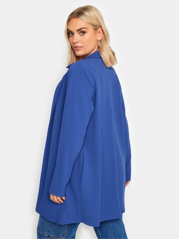Yours Curve Blue Scuba Blazer - Image 3 of 5
