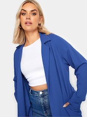 Yours Curve Blue Scuba Blazer - Image 4 of 5
