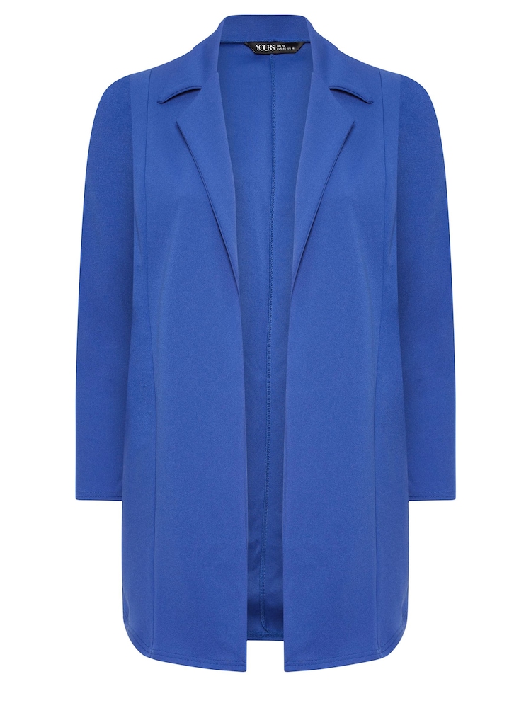 Yours Curve Blue Scuba Blazer - Image 5 of 5