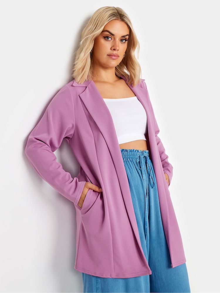 Yours Curve Purple Scuba Blazer - Image 1 of 4