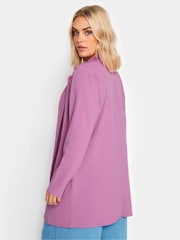 Yours Curve Purple Scuba Blazer - Image 3 of 4
