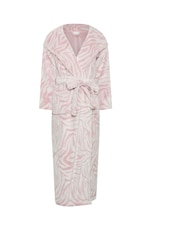 PixieGirl Petite Pink Zebra Clipped Hooded Maxi Robe - Image 5 of 5