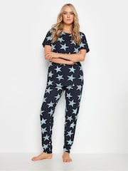 أزرق - طقم بيجامة من القطن 100% مزيّنة بطبعة فيونكات مع شعار "Sweet Dreams" من Long Tall Sally - صورة 1 من 5