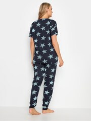أزرق - طقم بيجامة من القطن 100% مزيّنة بطبعة فيونكات مع شعار "Sweet Dreams" من Long Tall Sally - صورة 2 من 5