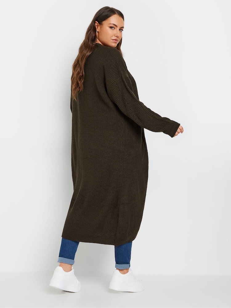 Yours Curve Chocolate Maxi Cardigan - Image 3 of 5