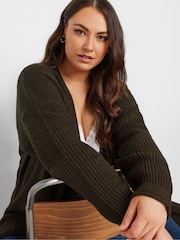 Yours Curve Brown Chocolate Maxi Cardigan - Image 4 of 5