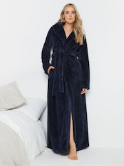 Long Tall Sally Blue Honeycomb Hooded Maxi Robe - Image 2 of 9