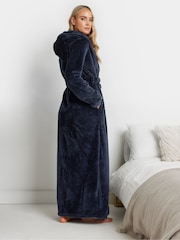 Long Tall Sally Blue Honeycomb Hooded Maxi Robe - Image 4 of 9