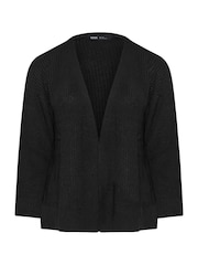 Yours Curve Black Short Balloon Sleeve Cardigan - Image 6 of 6
