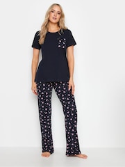 Long Tall Sally Light Blue Bow Print 100% Cotton Pyjamas Set - Image 2 of 5