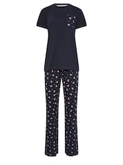 Long Tall Sally Light Blue Bow Print 100% Cotton Pyjamas Set - Image 5 of 5