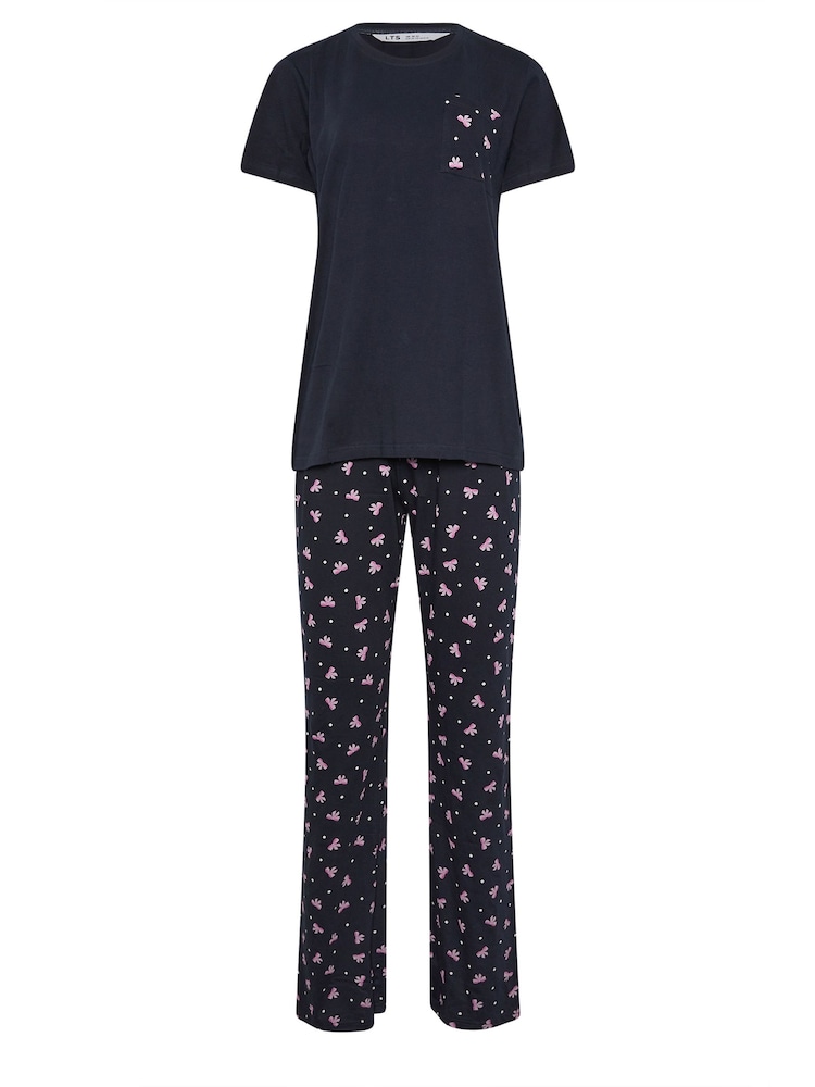 Long Tall Sally Light Blue Bow Print 100% Cotton Pyjamas Set - Image 5 of 5