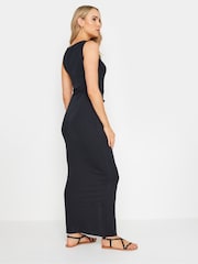 Long Tall Sally Black Sleeveless Ribbed Button Thru Dress - Image 3 of 5