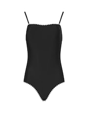 Long Tall Sally Black Blanket Stitch Bandeau Swimsuit - Image 5 of 6