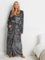 Gris - Long Tall Sally Hooded Maxi Robe - Imagen 1 de 9