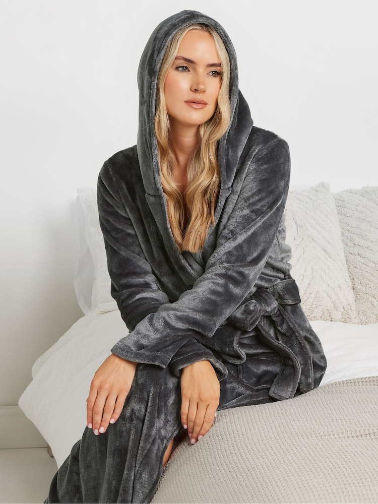 Gris - Long Tall Sally Hooded Maxi Robe - Imagen 2 de 9