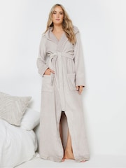 Long Tall Sally Natural Ribbed Trim Hooded Maxi Robe - Image 1 of 4