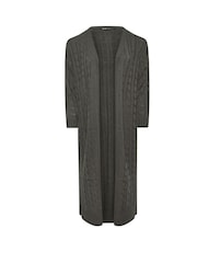 Yours Curve Grey Maxi Cable Knit Cardigan - Image 6 of 6