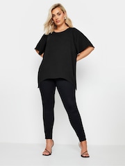 Yours Curve Black Chain Back Short Sleeve Blouse - Image 3 of 6