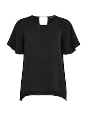 Yours Curve Black Chain Back Short Sleeve Blouse - Image 6 of 6