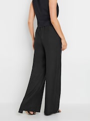 Long Tall Sally Black Textured Wide Leg Trousers - Image 3 of 5