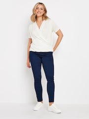 M&Co White Short Sleeve Wrap Top - Image 2 of 5