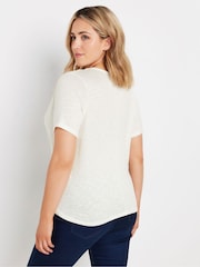 M&Co White Short Sleeve Wrap Top - Image 3 of 5