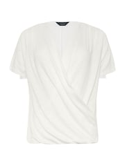 M&Co White Short Sleeve Wrap Top - Image 5 of 5