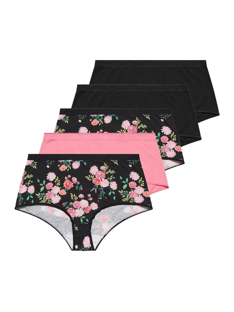 Yours Curve Pink Full Briefs 5 Pack With Stretch - Image 5 of 5
