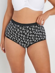Yours Curve Black Full Briefs 5 Pack With Stretch - Image 2 of 9