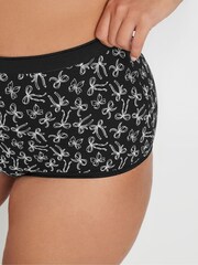 Yours Curve Black Full Briefs 5 Pack With Stretch - Image 3 of 9