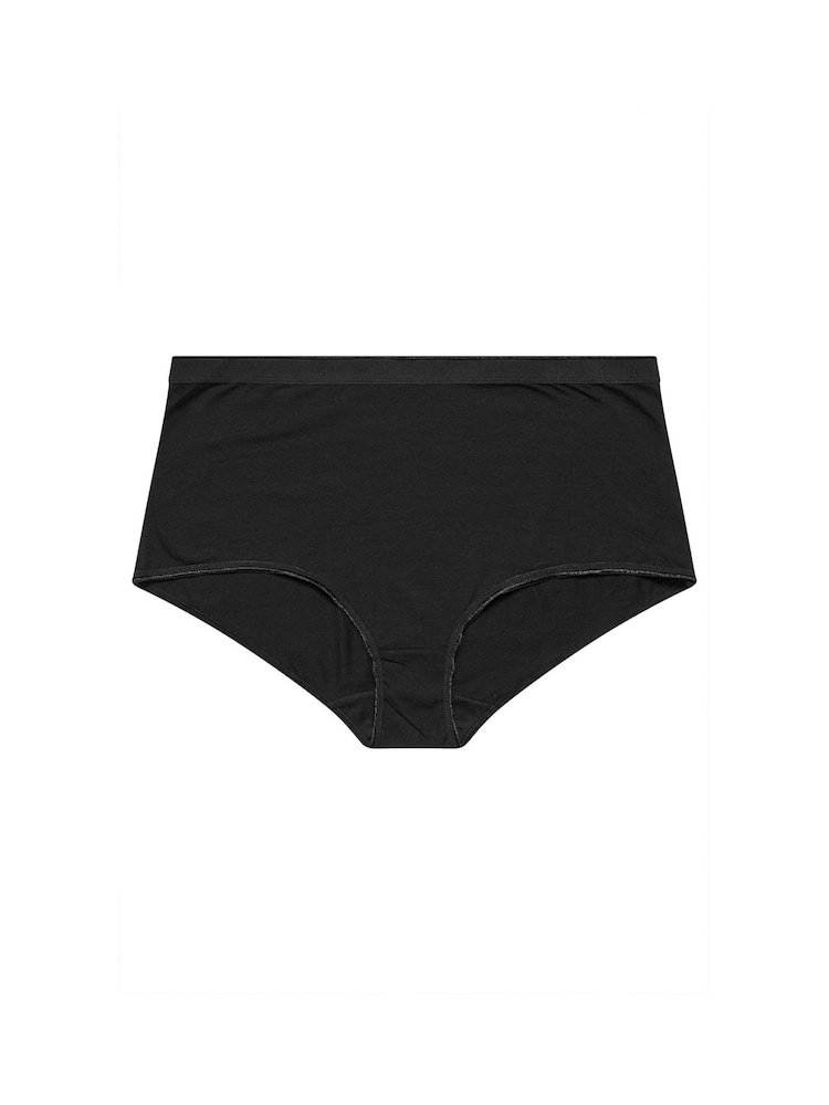 Yours Curve Black Full Briefs 5 Pack With Stretch - Image 9 of 9